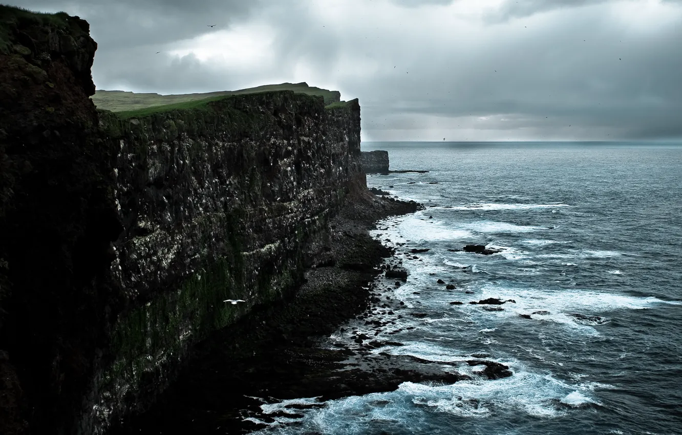 Фото обои море, скалы, Исландия