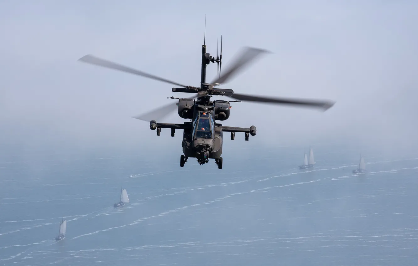 Фото обои Apache, AH-64, McDonnell Douglas, ударный вертолёт