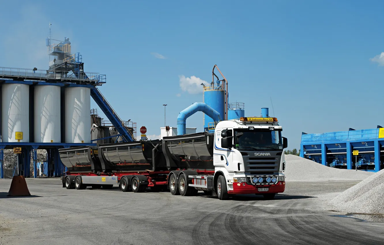 Фото обои Грузовик, Прицеп, Scania, Скания, R500, Завод