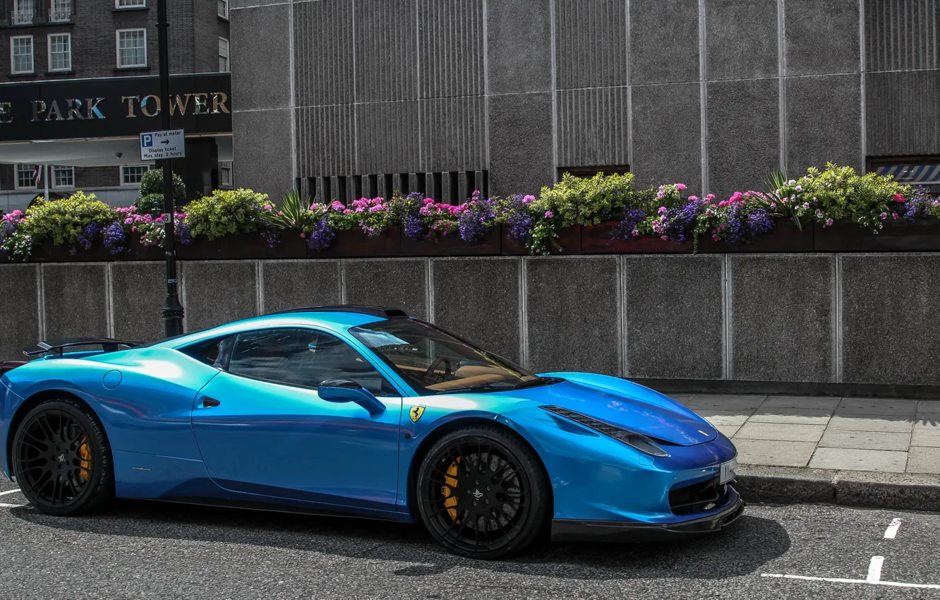 Фото обои Ferrari, Hamann, 458, Blue, Italia, Supercar