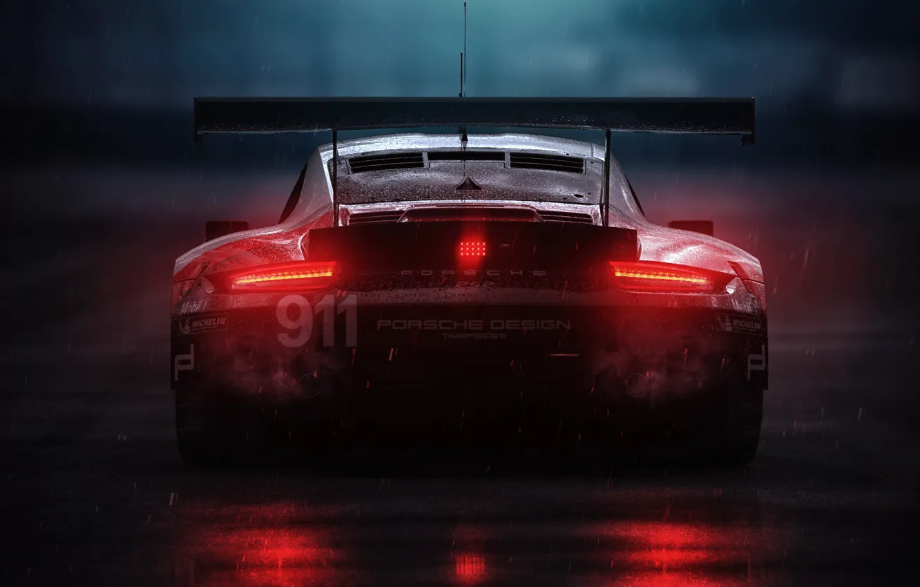 Фото обои Авто, Porsche, Дождь, Porsche 911, Рендеринг, 3DS Max