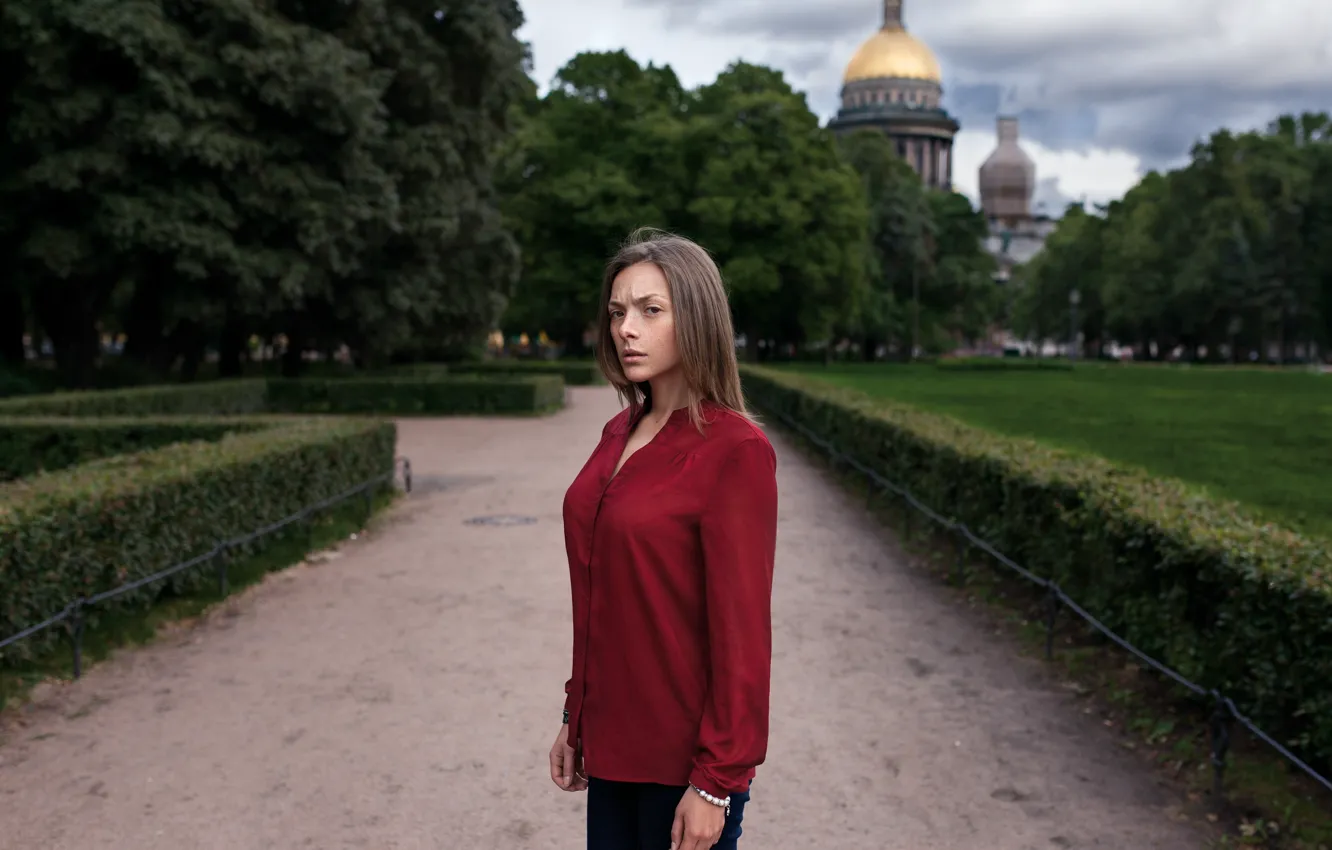 Фото обои взгляд, девушка, портрет, Ольга Кобзар, Olga Kobzar, Андрей Брандис, Andrey Brandis