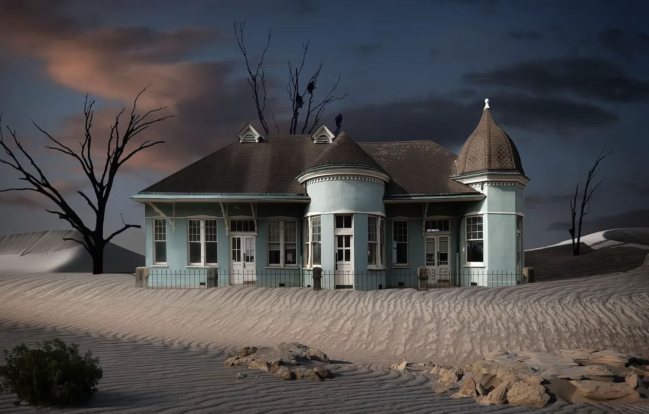 Фото обои природа, пустыня, дома