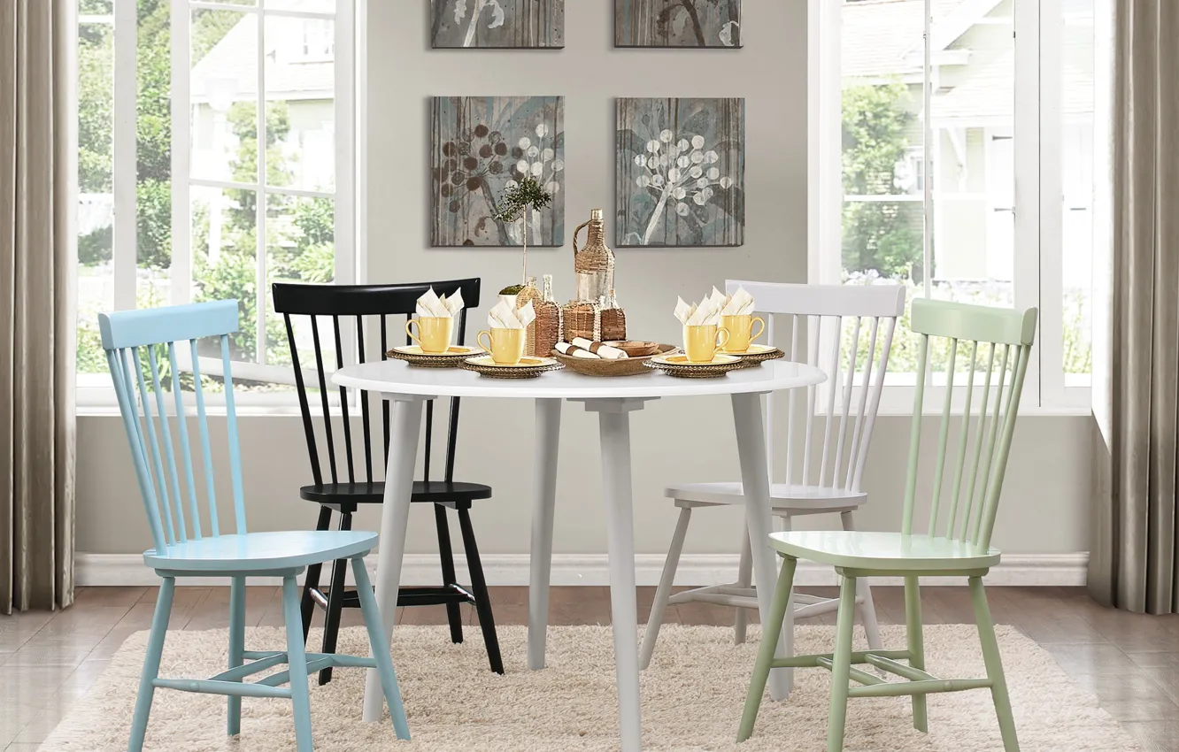 Фото обои interior, dining room, design. house