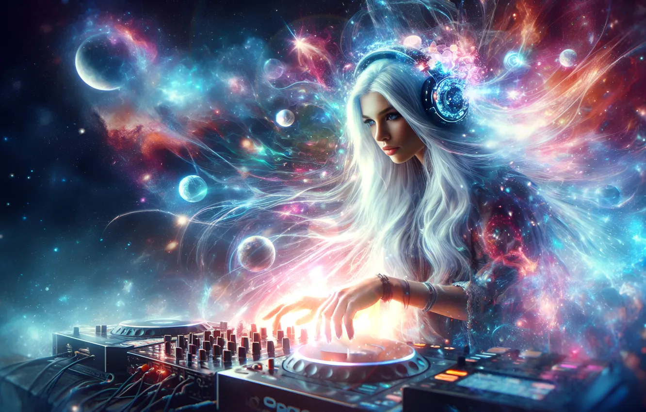 Фото обои Girl, Music, Abstraction, Farisey