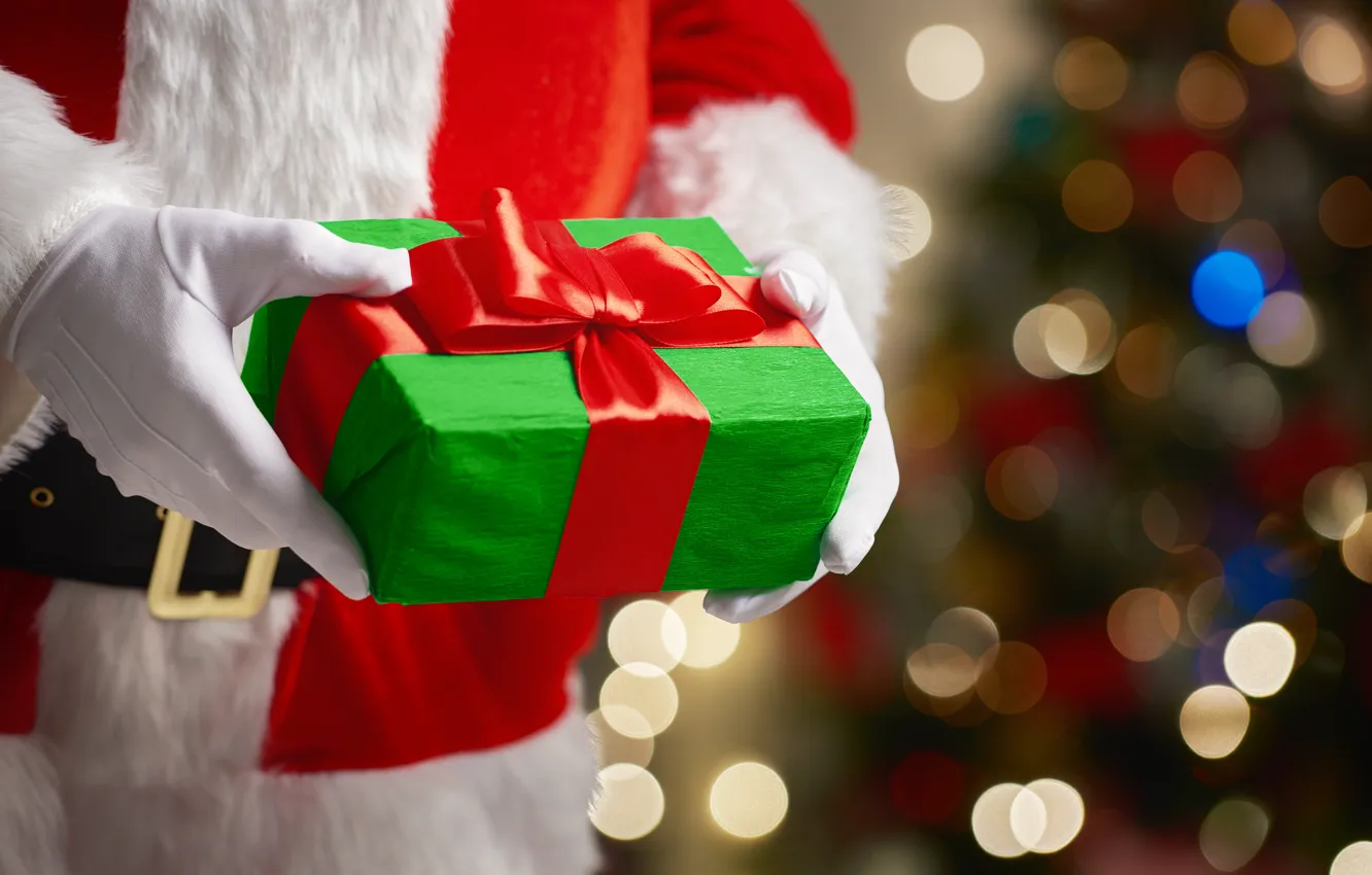 Фото обои Новый Год, Рождество, merry christmas, decoration, christmas tree, gifts, santa claus