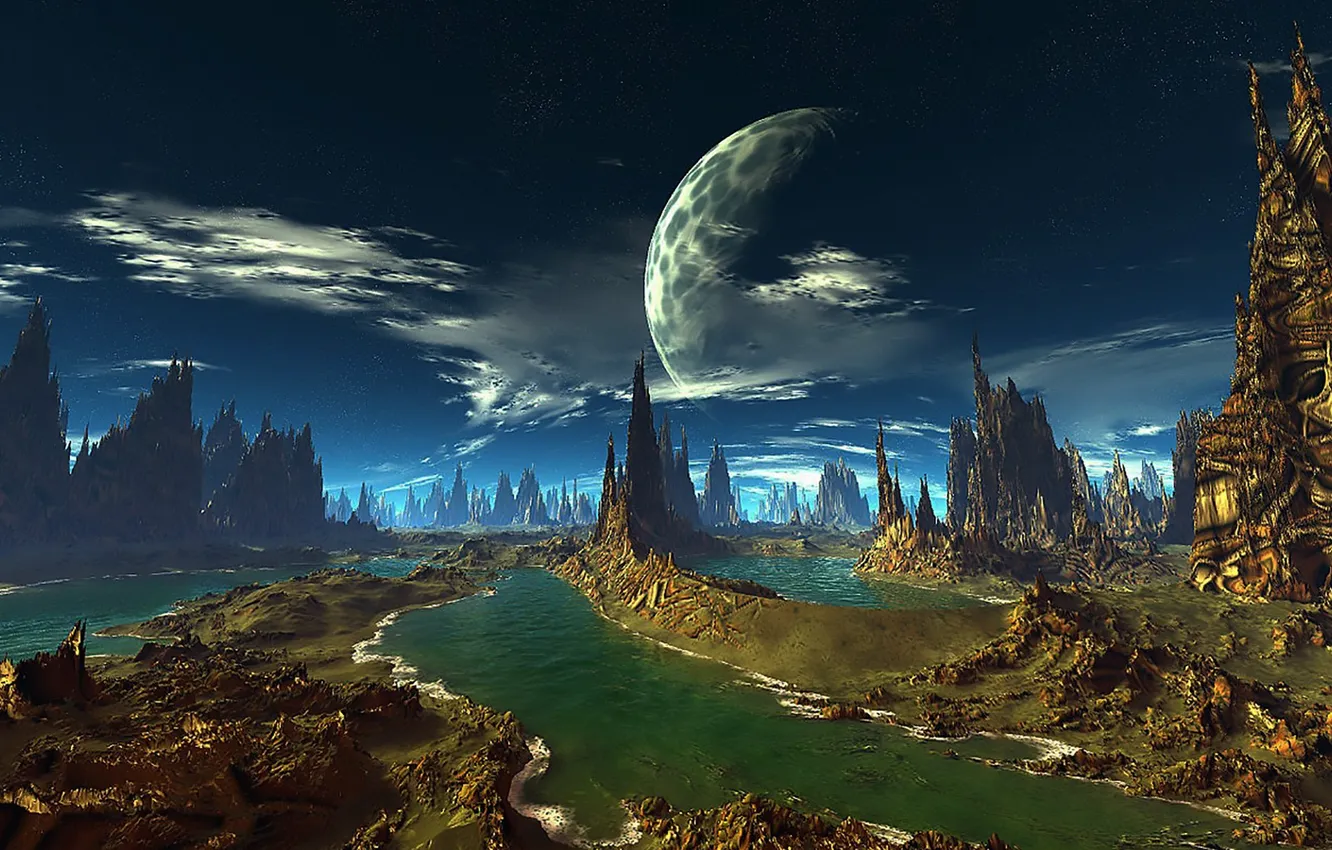 Фото обои space, science fiction, alien worlds