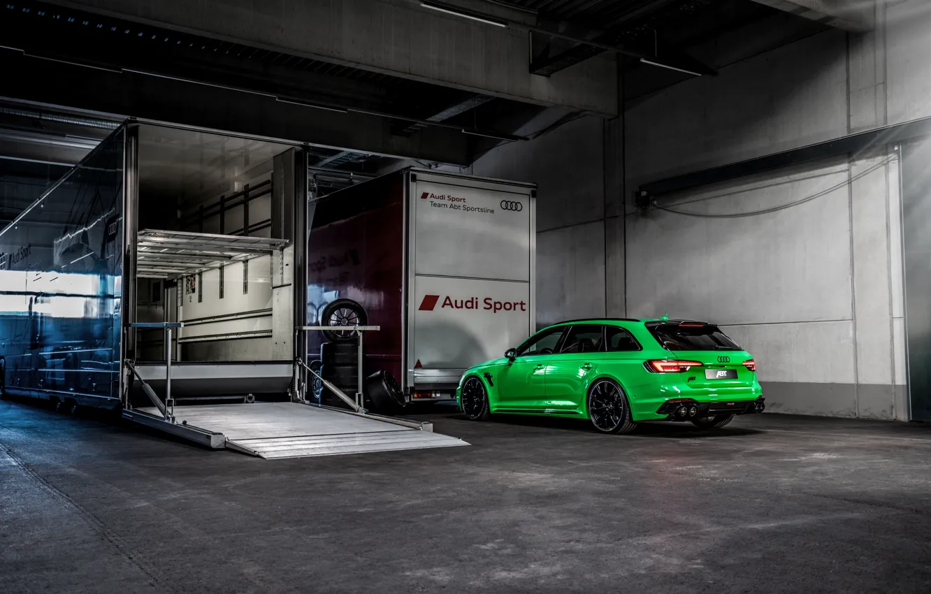 Фото обои Audi, вид сзади, RS 4, ABT, универсал, RS4, 2019, RS4+