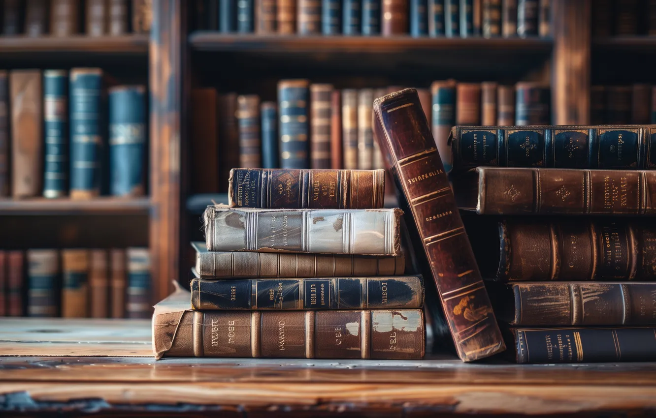 Фото обои old, book, library