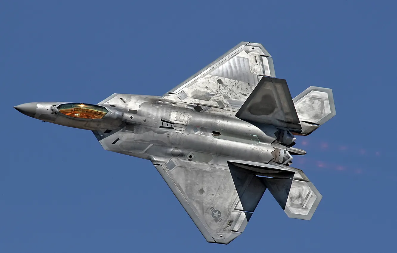 Фото обои небо, оружие, F-22 Raptor