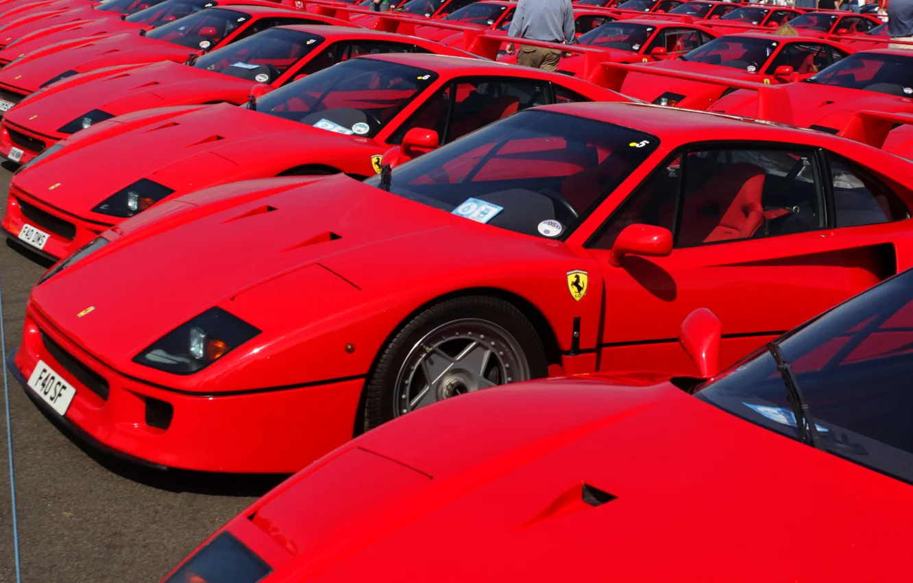 Фото обои Красный, Авто, Машина, Феррари, Машины, Красные, Ferrari, F40