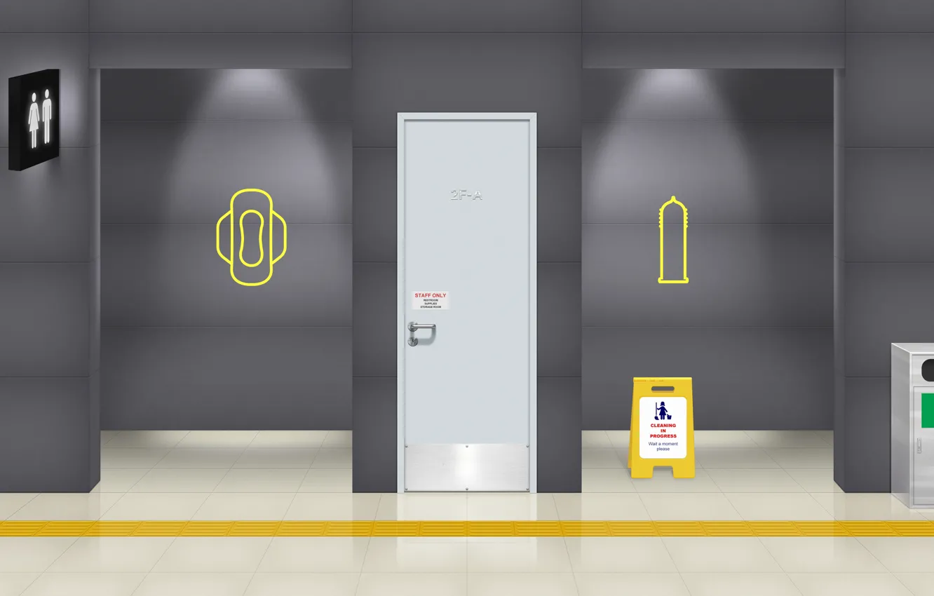 Фото обои humor, toilet sign, punlic restroom
