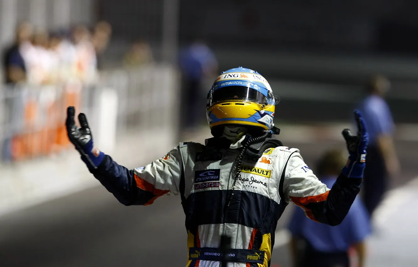 Фото обои 2008, Сингапур, Формула 1, Фернандо Алонсо, ING Renault F1 Team