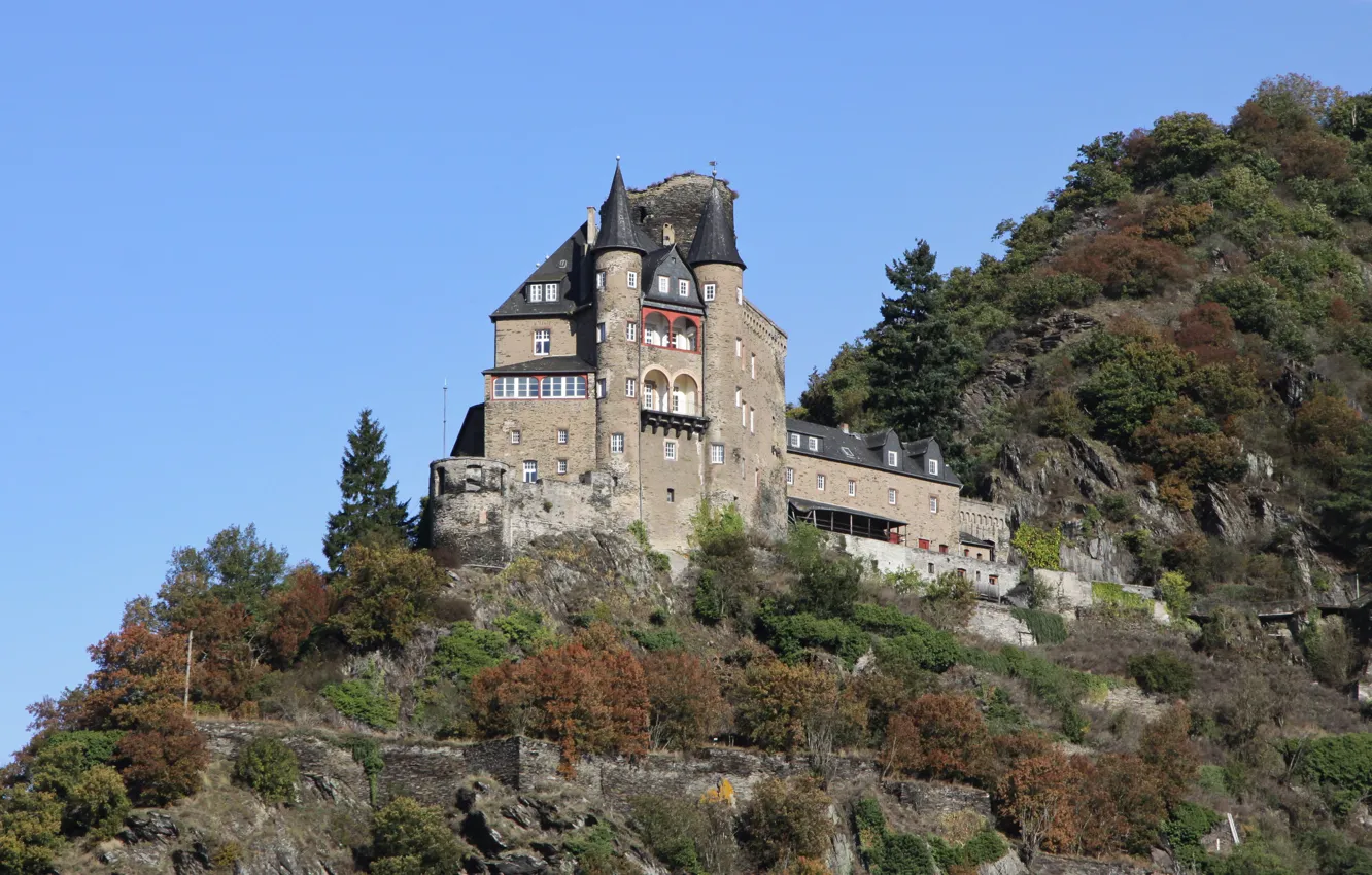 Фото обои Германия, Germany, Castle Katz, Burg Katz, Замок Катц, Санкт-Гоарсхаузен, St. Goarshausen