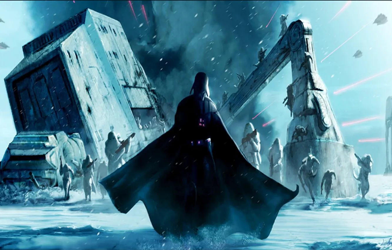 Фото обои игры, арт, Darth Vader, art, Electronic Arts, AT-AT, Штурмовики, DICE