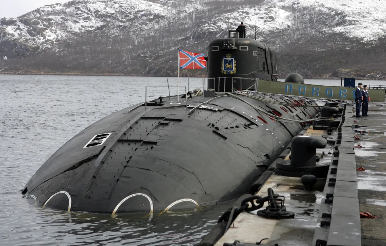 Фото обои Подлодка, ВМФ России, Субмарина, Подводная Лодка, АПЛ "Псков", Проект 945а «Кондор»