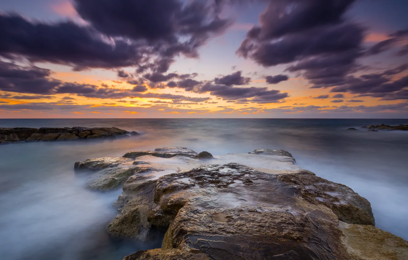 Фото обои море, закат, Кипр, Cyprus, Kissonerga, Коралловый залив