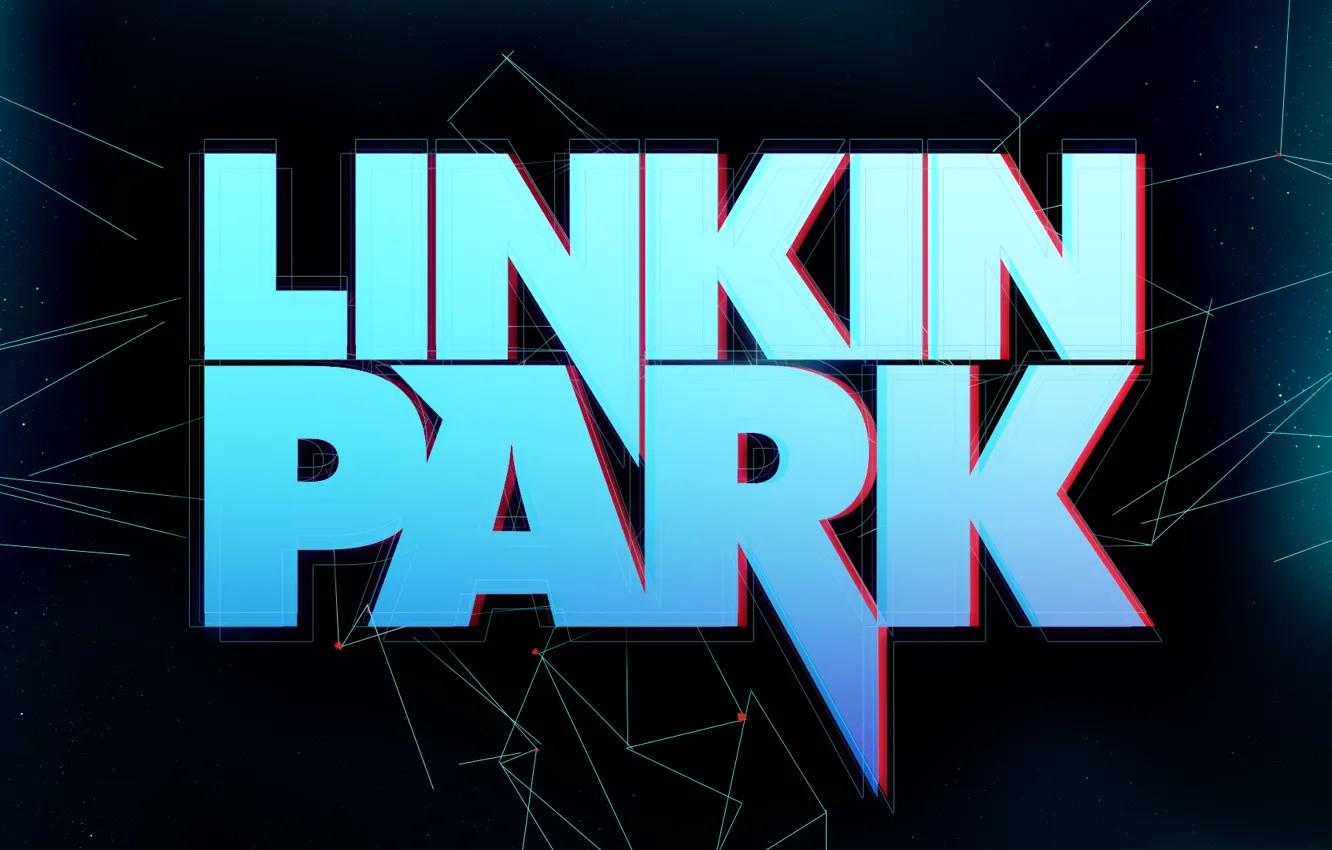 Фото обои линии, логотип, звёзды, Linkin Park