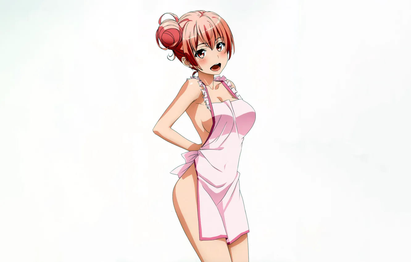 Фото обои girl, sexy, cleavage, red hair, boobs, anime, beautiful, red eyes