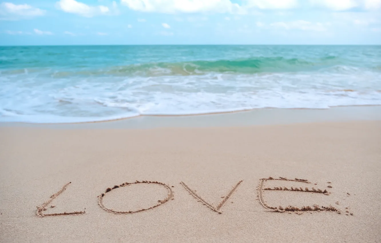 Фото обои песок, море, волны, пляж, лето, любовь, summer, love