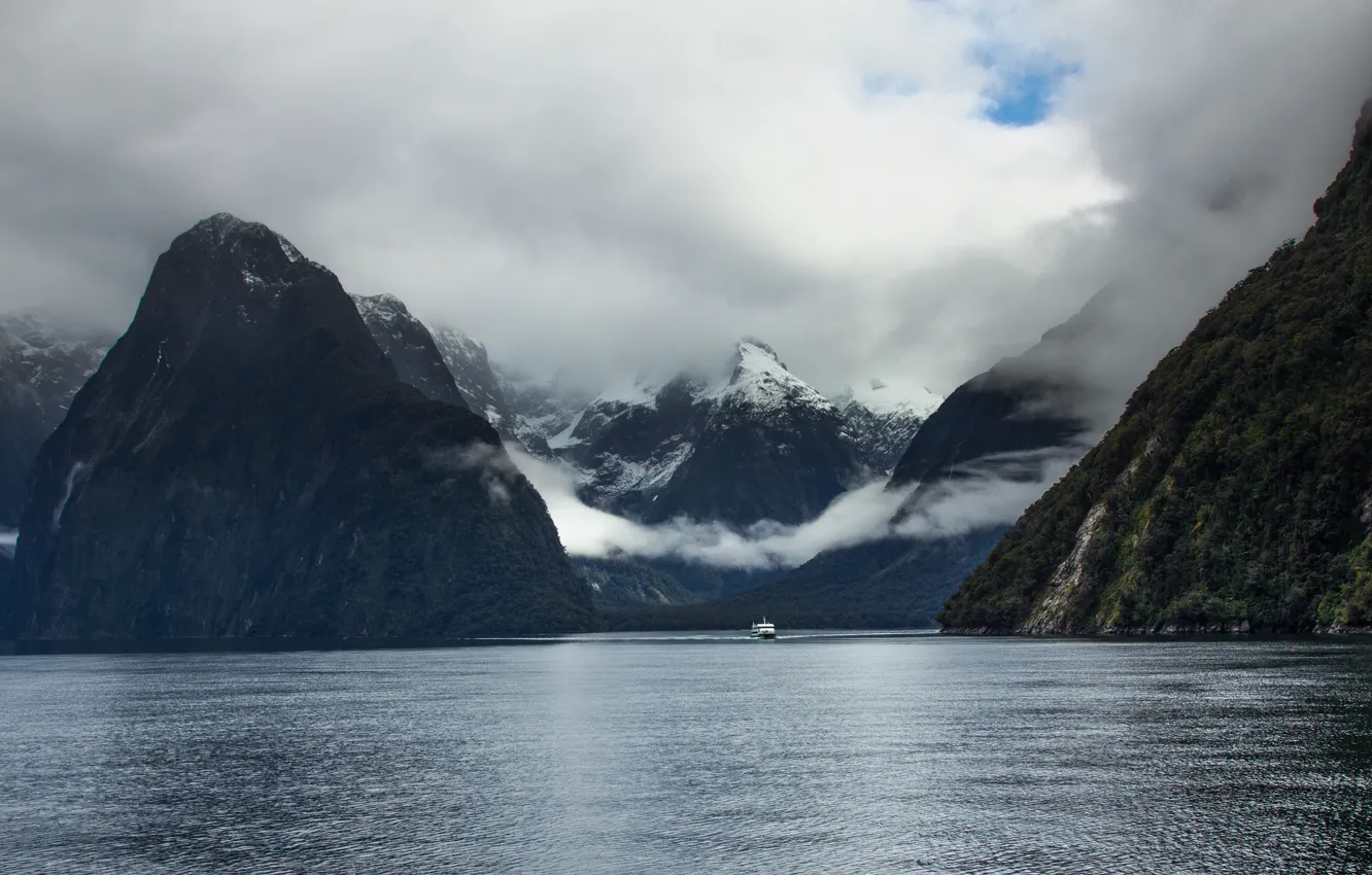Фото обои Новая Зеландия, New Zealand, Milford Sound, остров Южный, South Island, фьорд Милфорд-Саунд, национальный парк Фьордлен, …