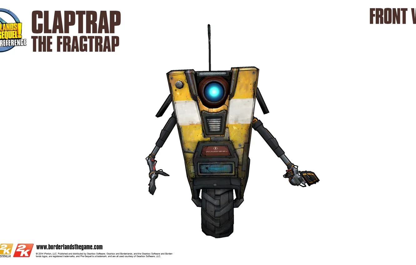 Фото обои Borderlands, front view, Claptrap