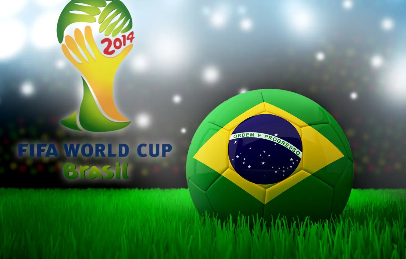Фото обои футбол, мяч, Бразилия, football, flag, кубок мира, World Cup, Brasil