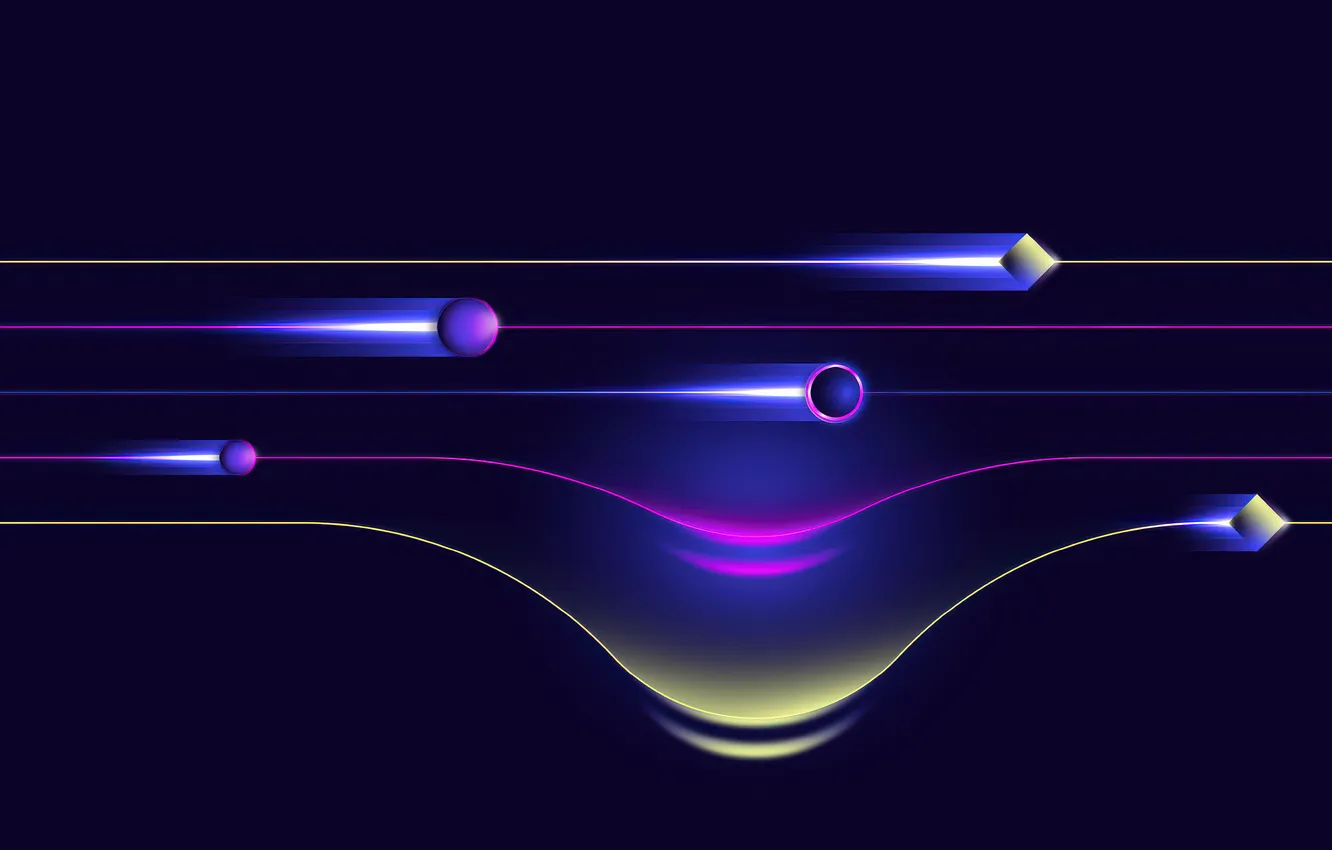 Фото обои Полет, Abstract, темно-синий фон, Абстрактные, Текучие объекты, Flowing Objects