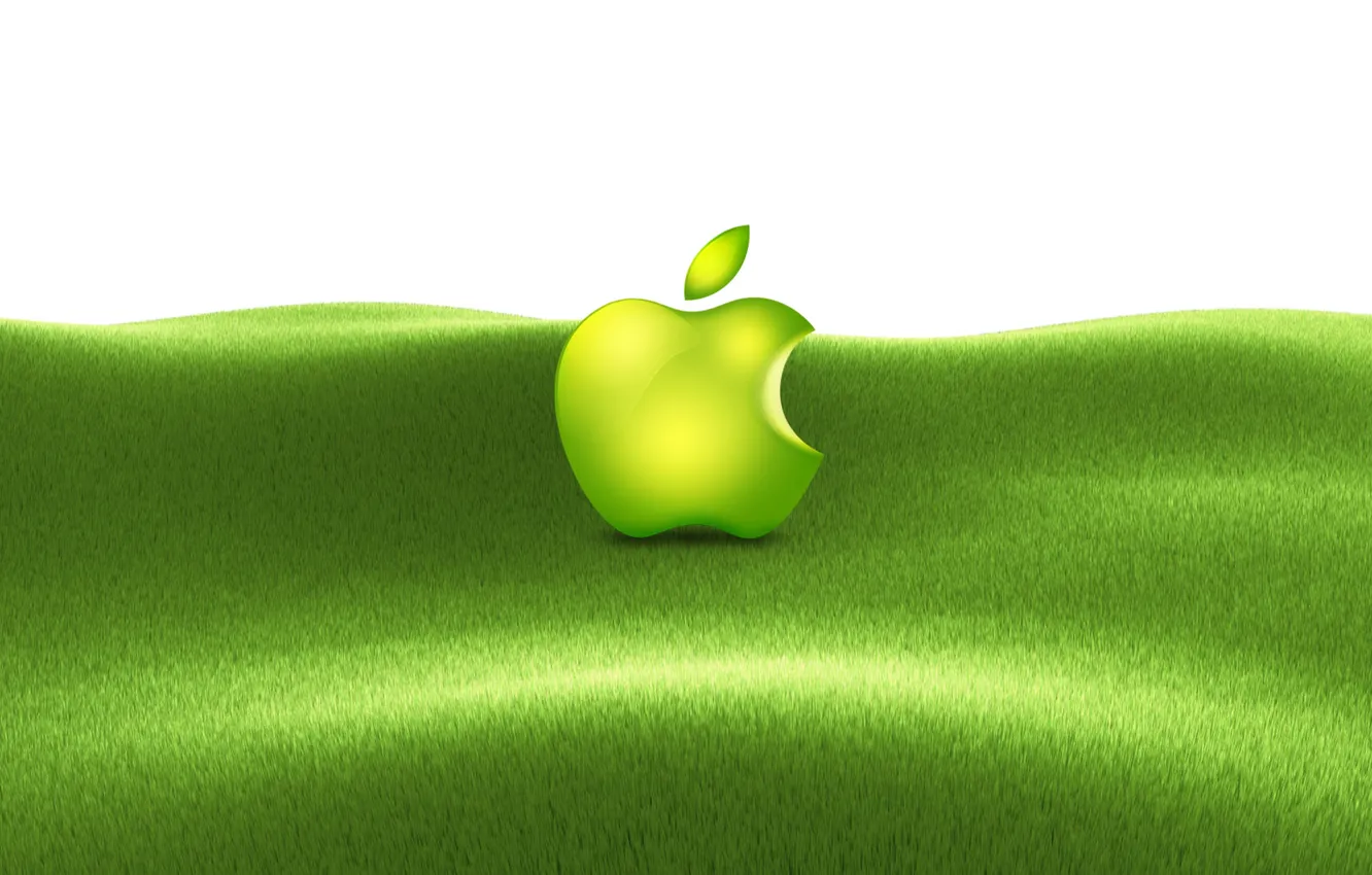Фото обои трава, apple, mac