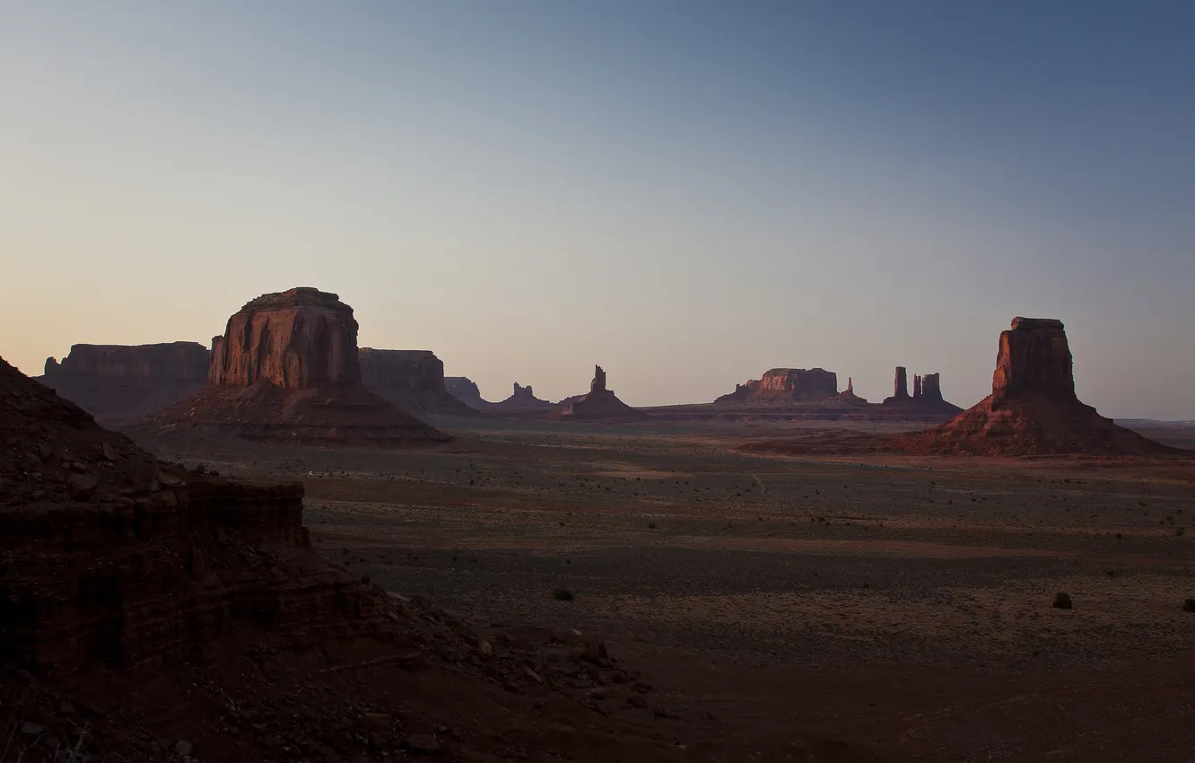 Фото обои горы, пустыня, долина, landscape, panorama, arizona, monument valley