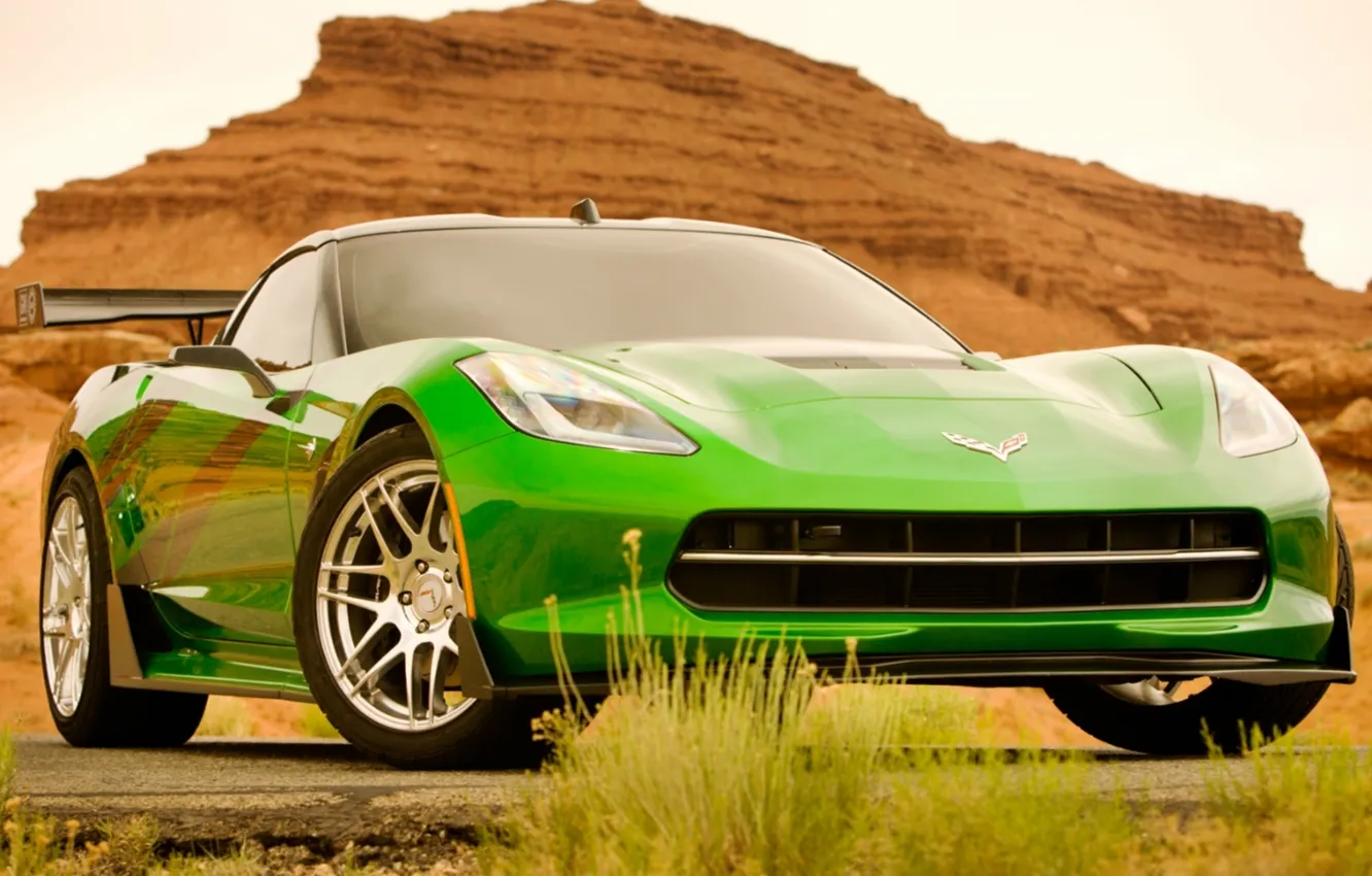 Фото обои Corvette, Chevrolet, Камаро, Шевроле, суперкар, передок, Stingray, Стингрей