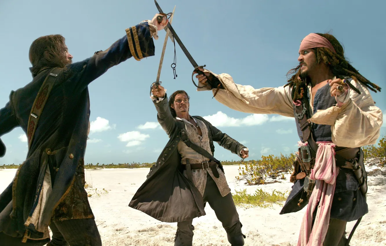 Фото обои драка, пираты карибского моря, pirates of the caribbean