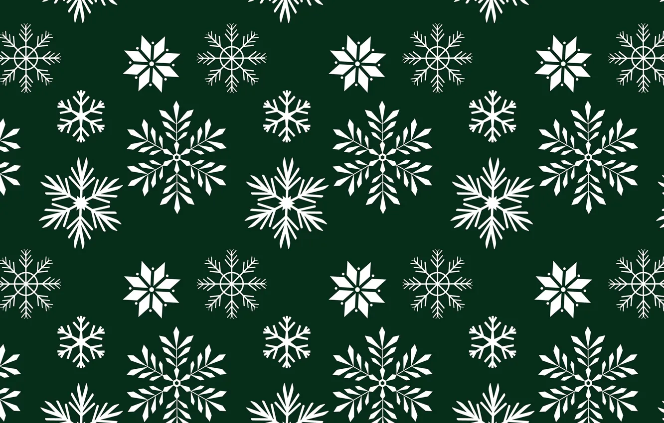 Фото обои снежинки, зеленый, фон, текстура