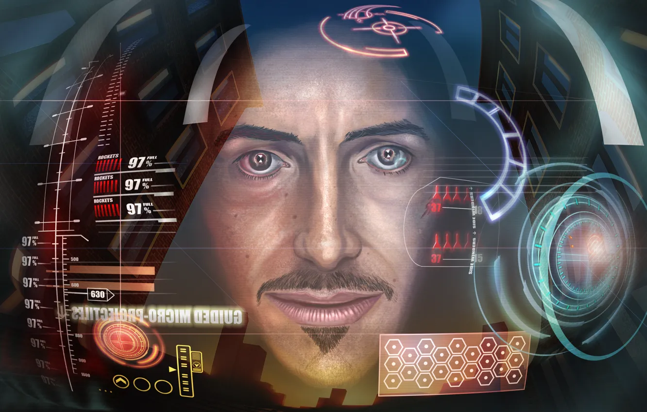 Фото обои лицо, Железный человек, Iron Man, tony stark