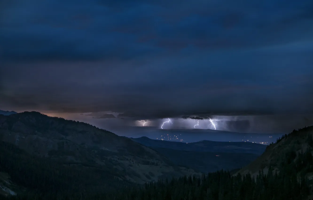 Фото обои Rocky Mountains, Thunderstorm, Colorado Nightmare, Capitol Peak