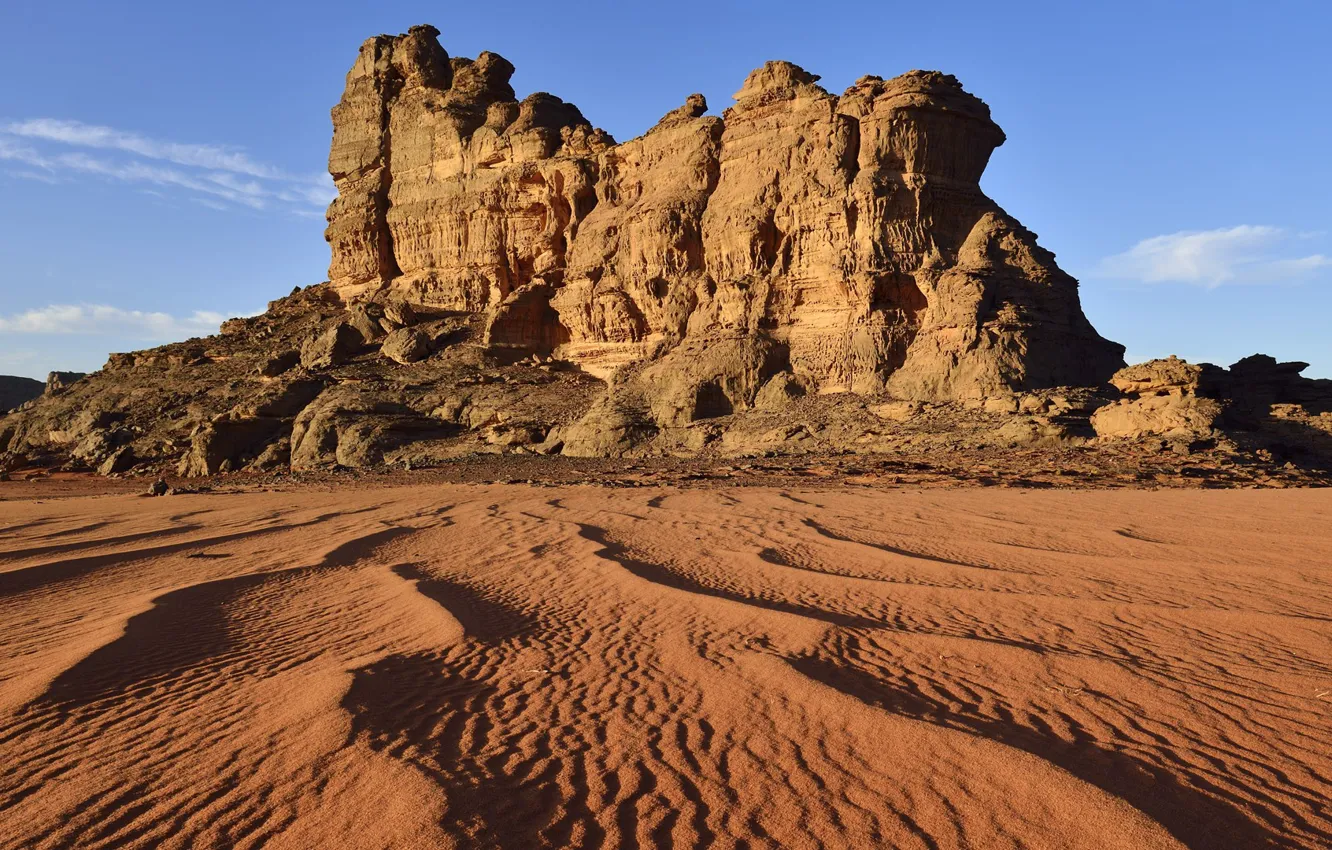 Фото обои песок, небо, горы, скалы, ландшафт, sky, desert