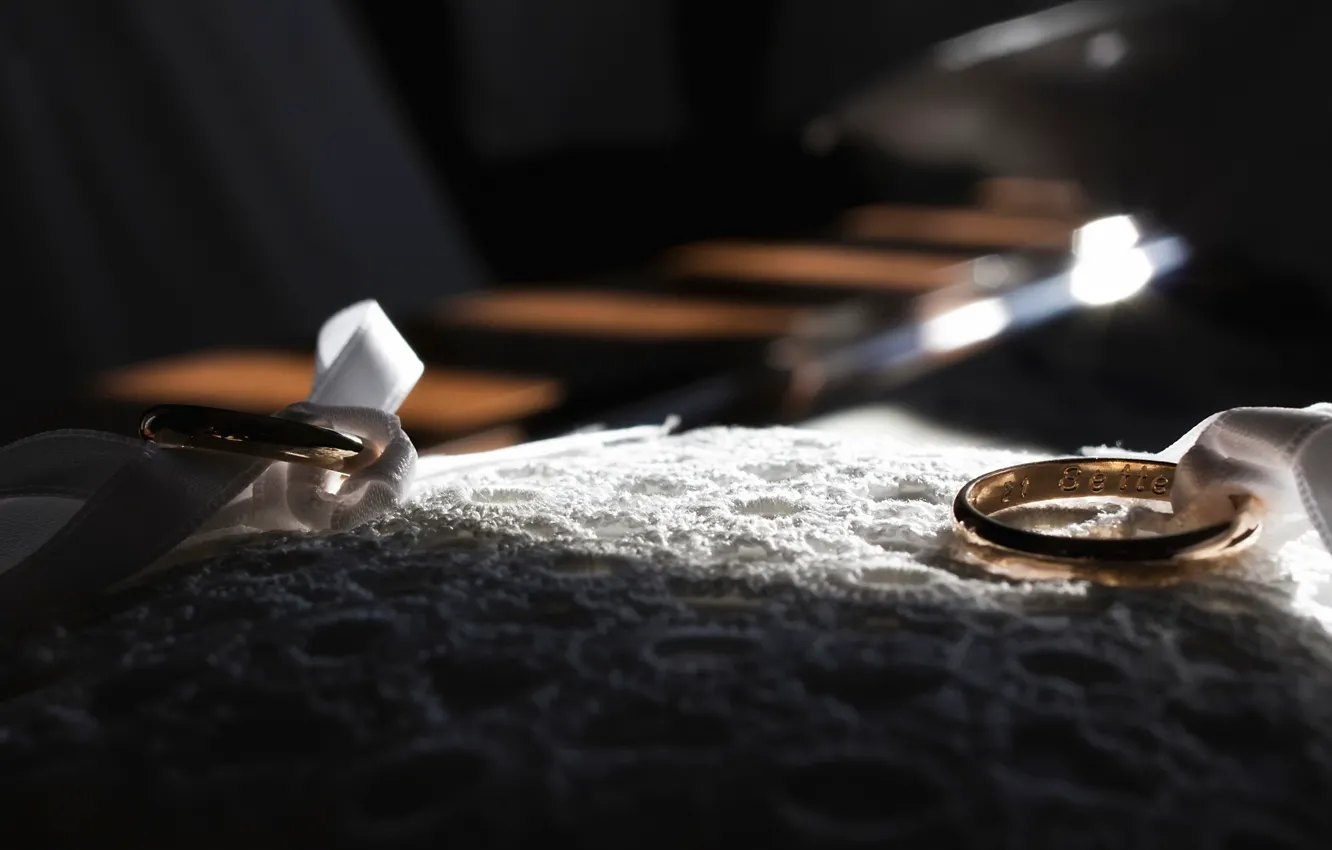 Фото обои макро, кольца, свадьба