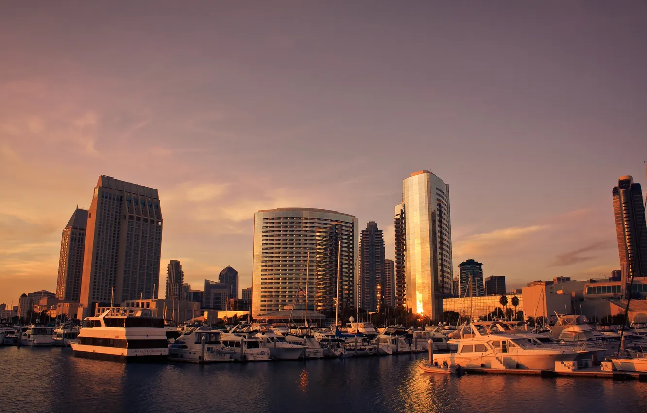 Фото обои закат, sunset, San Diego, Skyline, usa, сан диего