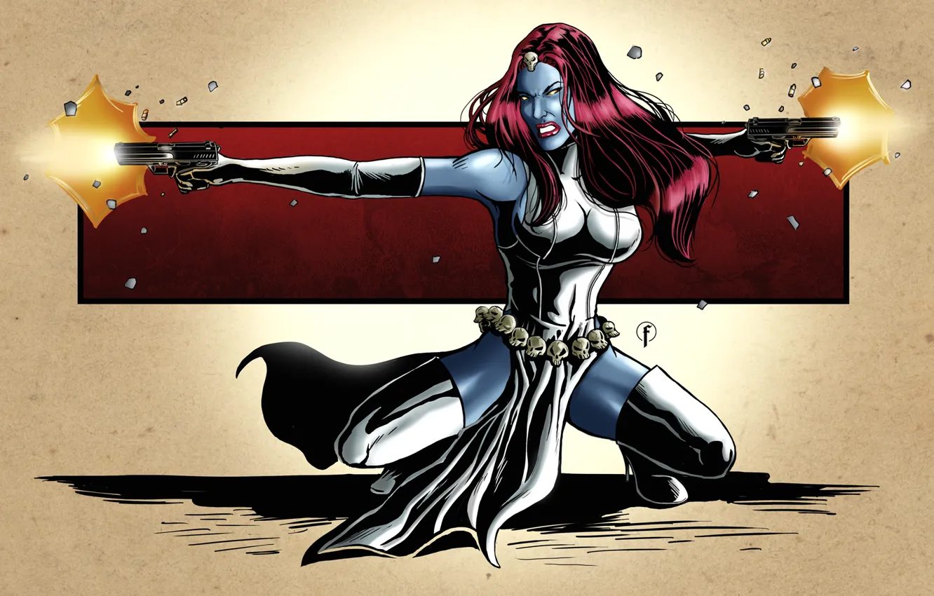 Фото обои арт, X-Men, art, marvel, comics, марвел, mystique, мистик