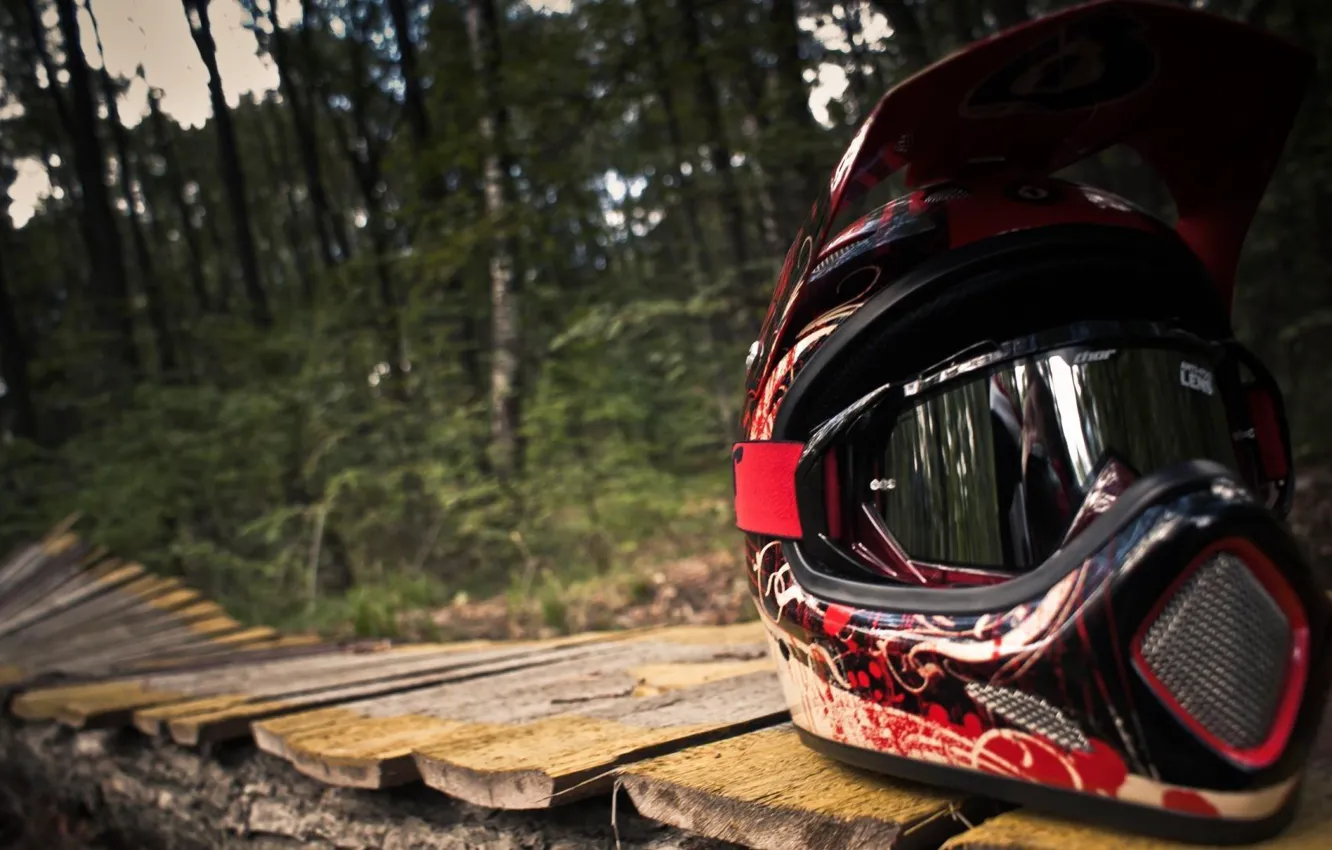 Фото обои макро, маут-байкинг, шлем мотоциклиста