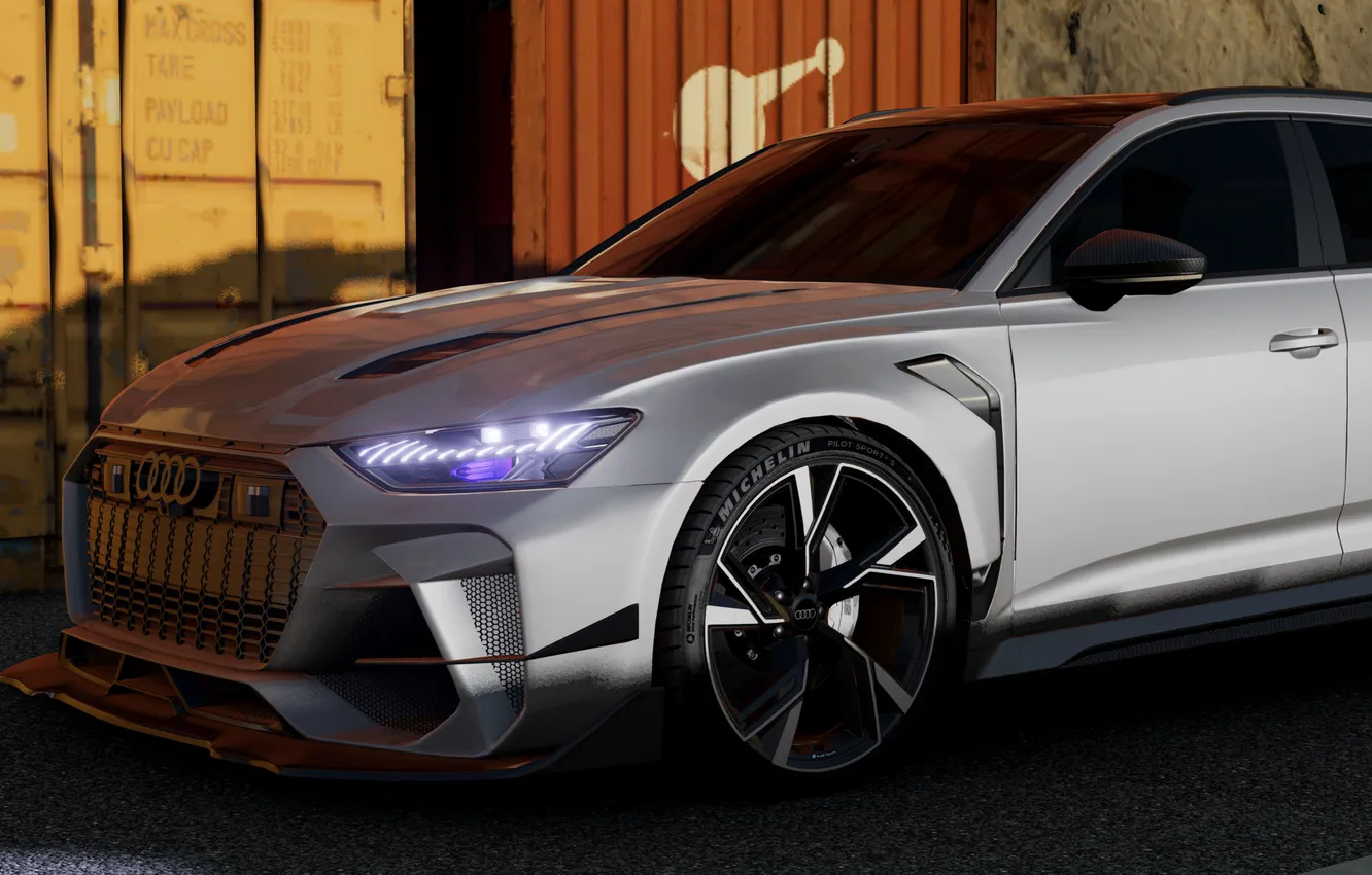Фото обои Audi, Games, RS6, Beam, RS6 C8, BeamNG.drive, BeamNG