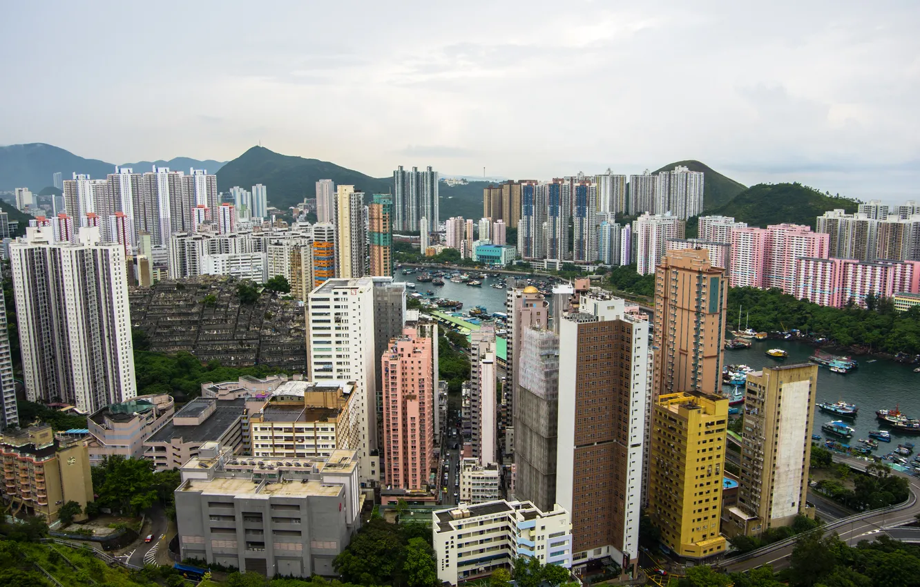 Фото обои фото, Гонконг, Город, Небоскребы, Китай, Мегаполис