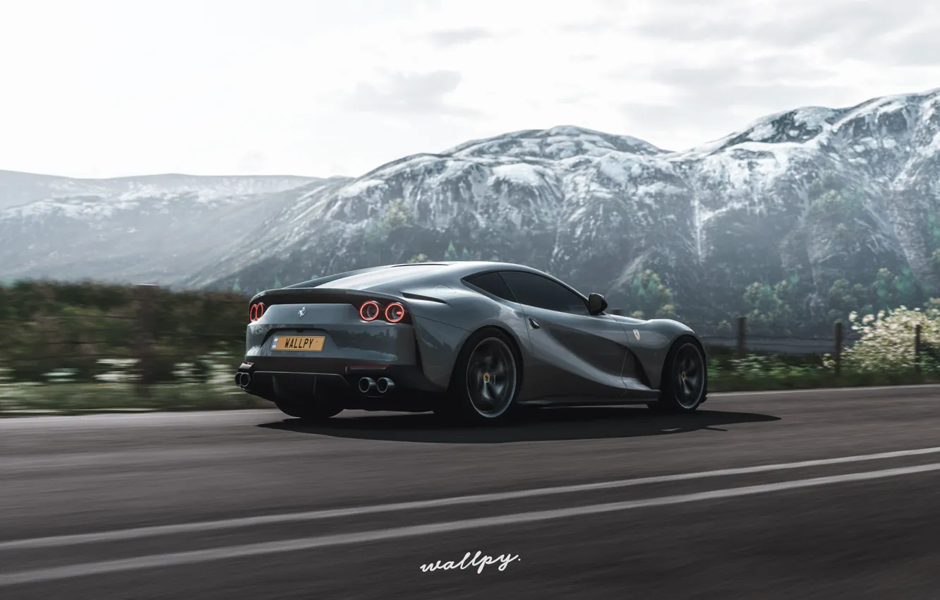 Фото обои Microsoft, Ferrari, game, 2018, Superfast, game art, 812, Forza Horizon 4