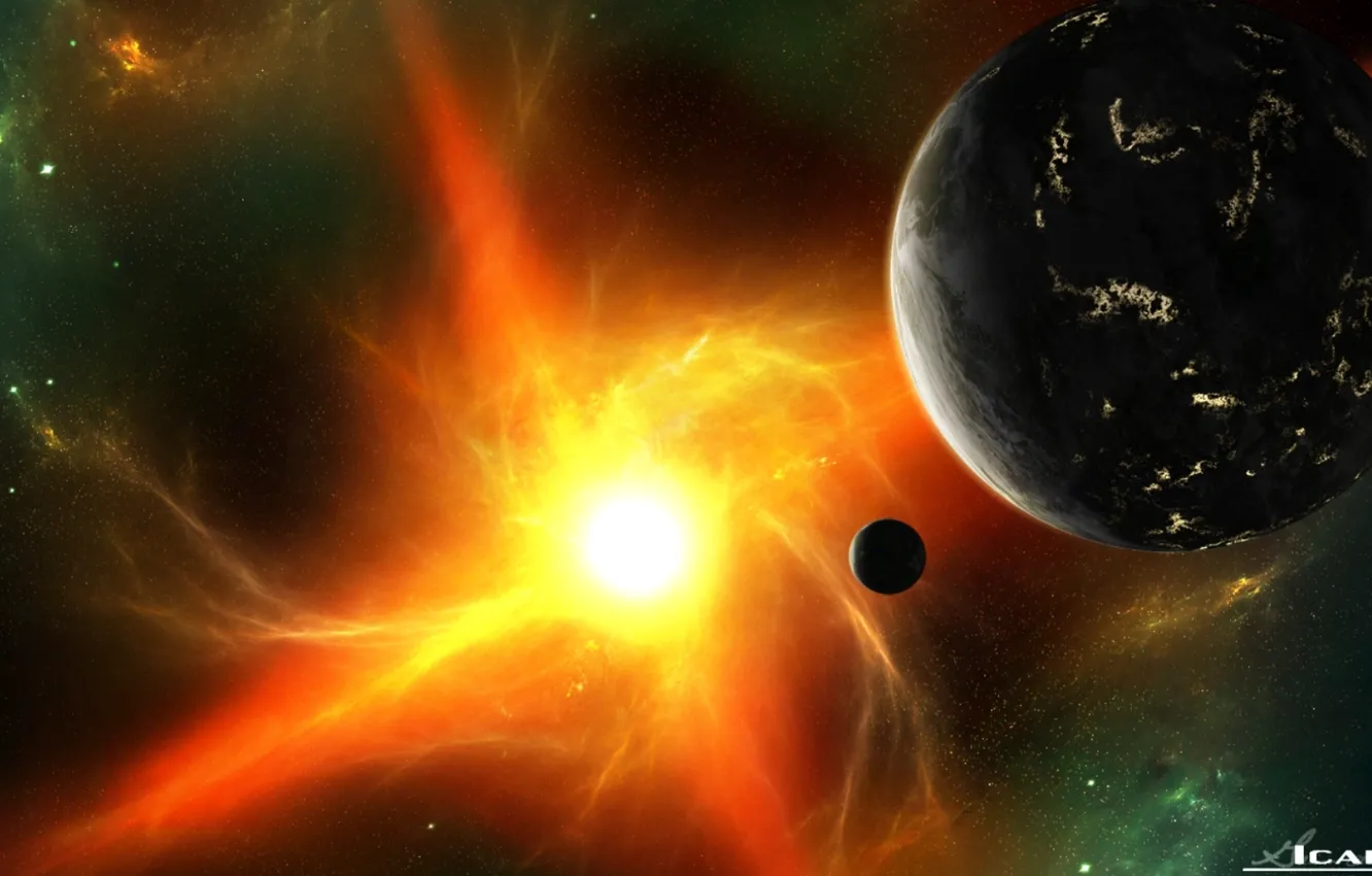 Фото обои space, stars, planets, icarus
