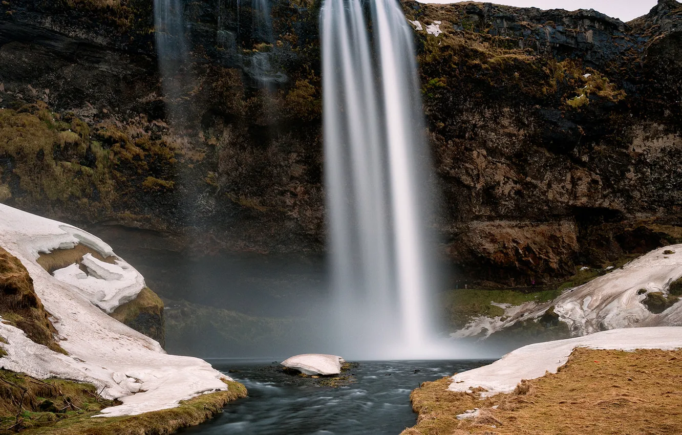 Фото обои waterfall, Iceland, Seljalandsfoss