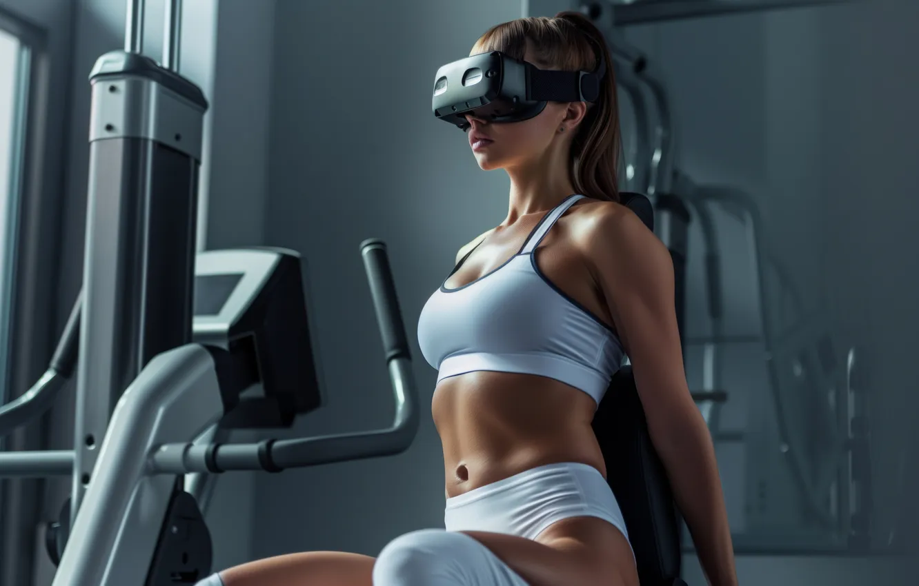 Фото обои fitness, adult, through, virtual reality