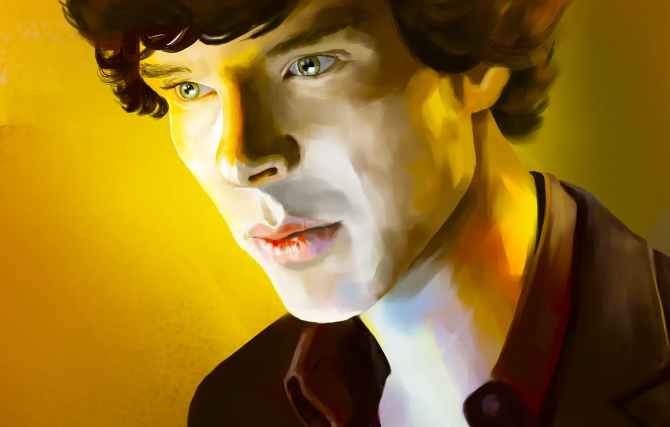 Фото обои рисунок, арт, живопись, Шерлок Холмс, Бенедикт Камбербэтч, Benedict Cumberbatch, Sherlock, Sherlock BBC