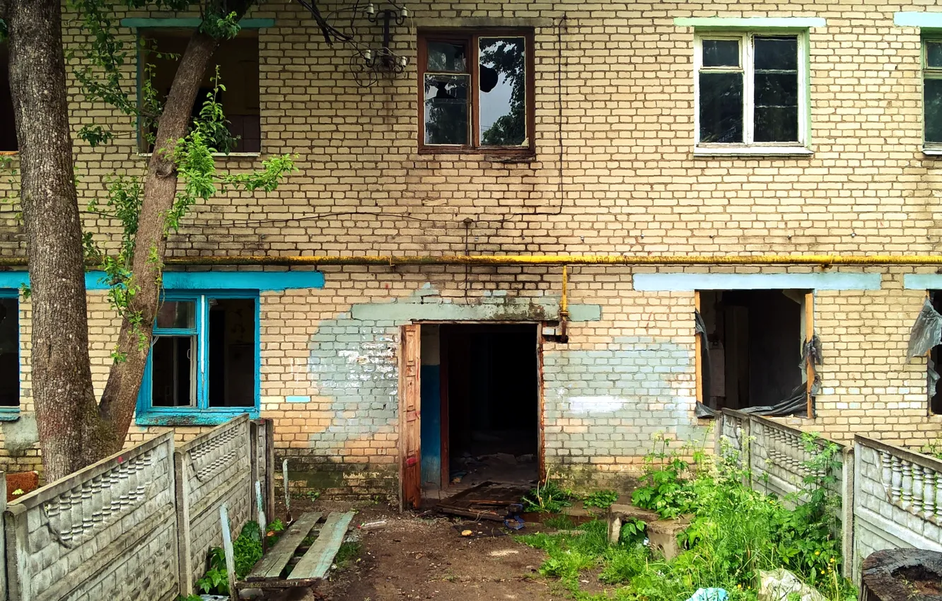 Фото обои дом, old, заброшенное, building, slum