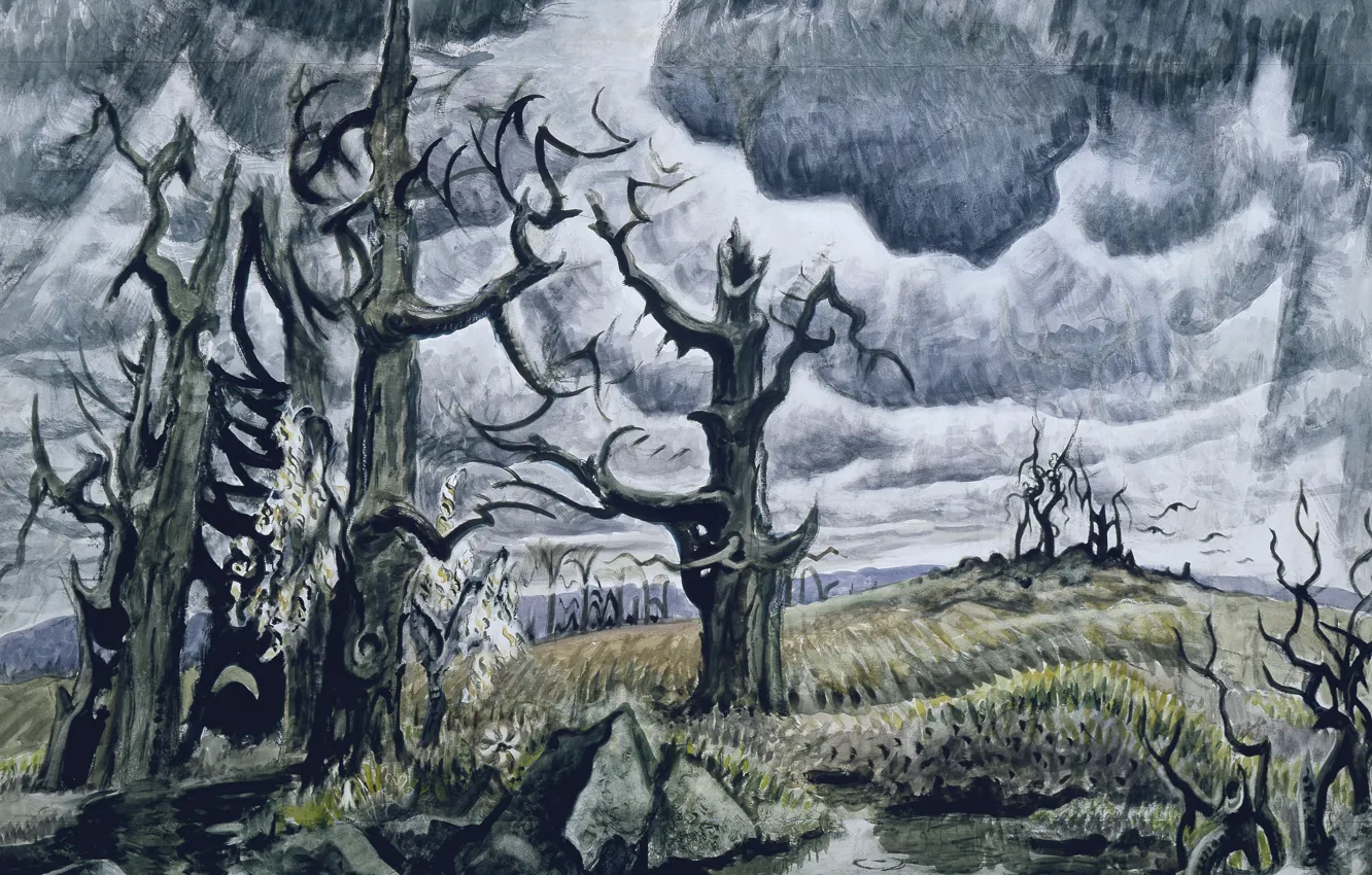 Фото обои Charles Ephraim Burchfield, 1946-55, An April Mood