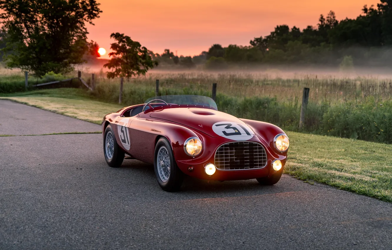 Фото обои car, Ferrari, sunset, 212, 1951, Ferrari 212 Export Barchetta